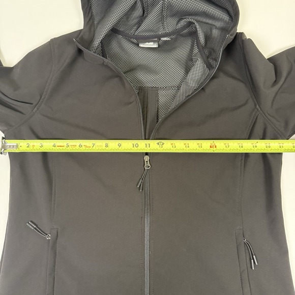 New Balance Running Hood Jacket Black Womens Sz L Fit M *Tall/Long Zip Pockets - Picture 9 of 9